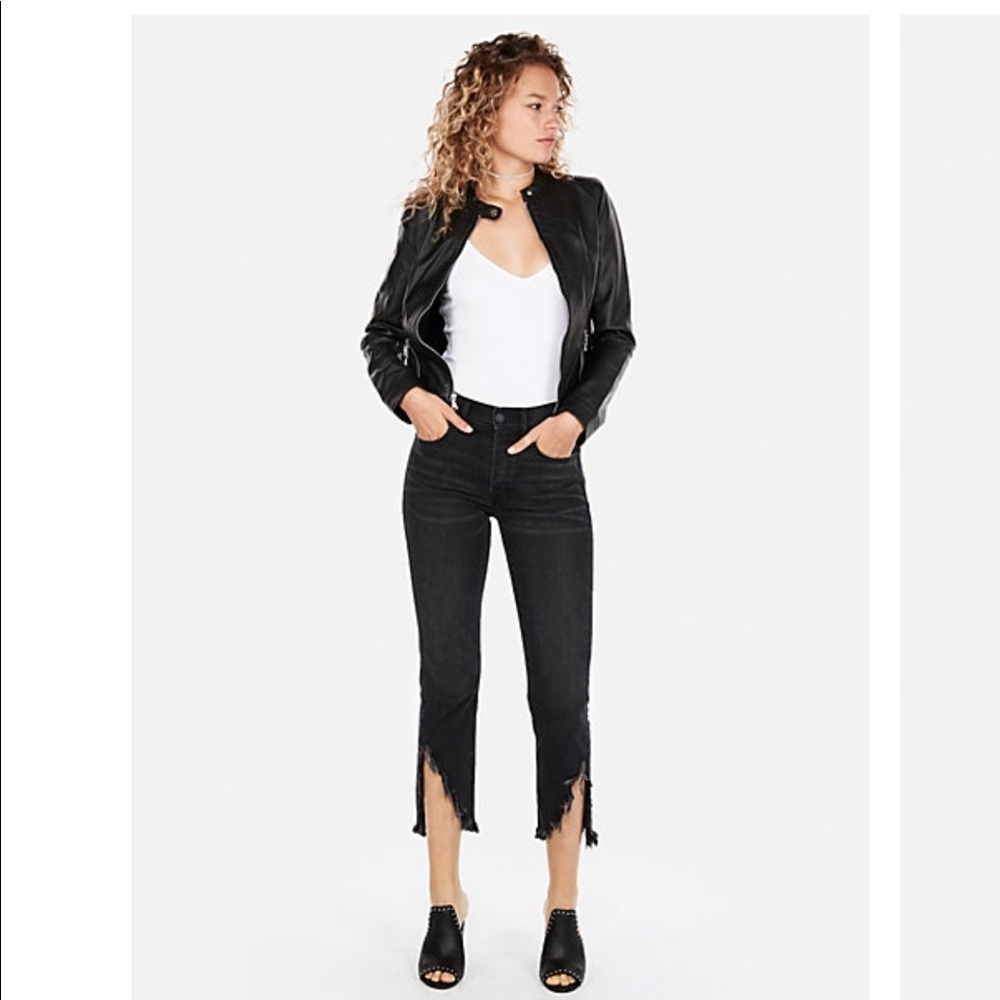 Faux-Leather Moto Jacket